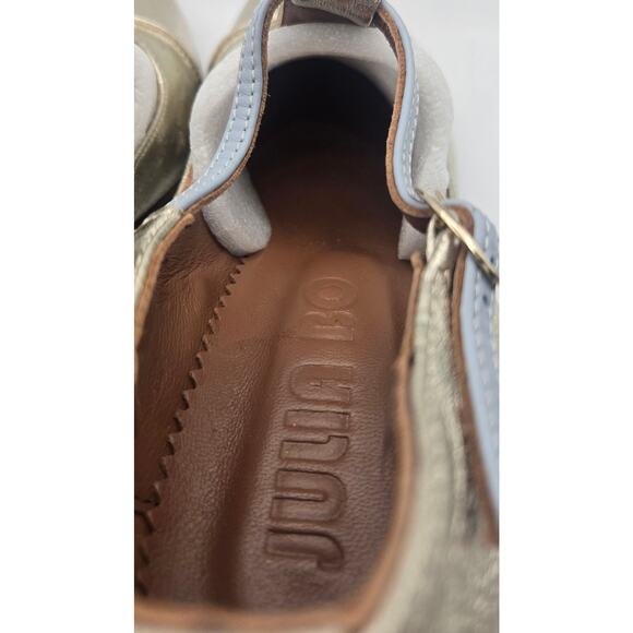 Julia Bo Metallic Gold Mary Janes Size 41/ US 10 - Picture 11 of 12